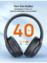 TaoTronics TT-BH1121-RED  Bluetooth 5.3 Katlanabilir Kablosuz Kulaküstü Kulaklık Kırmızı Siyah - 3